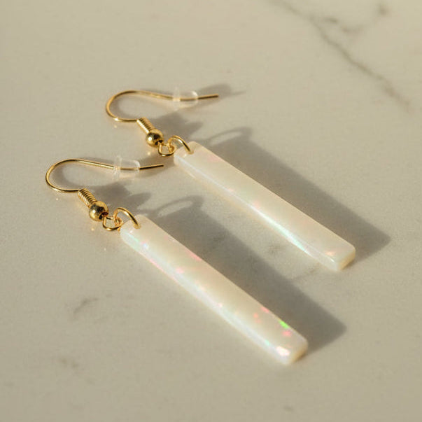Mini Opalescent Stone Bar earrings