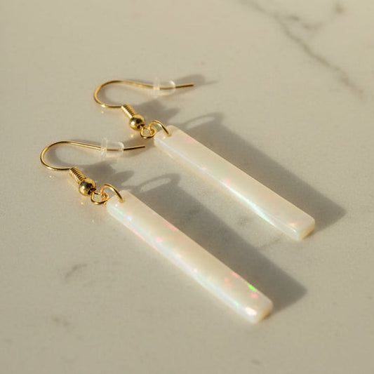 Mini Opalescent Stone Bar earrings