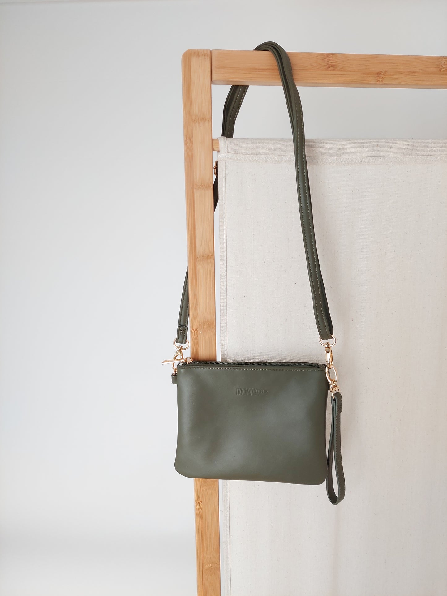 Vegan Leather Viaduct Clutch - Olive