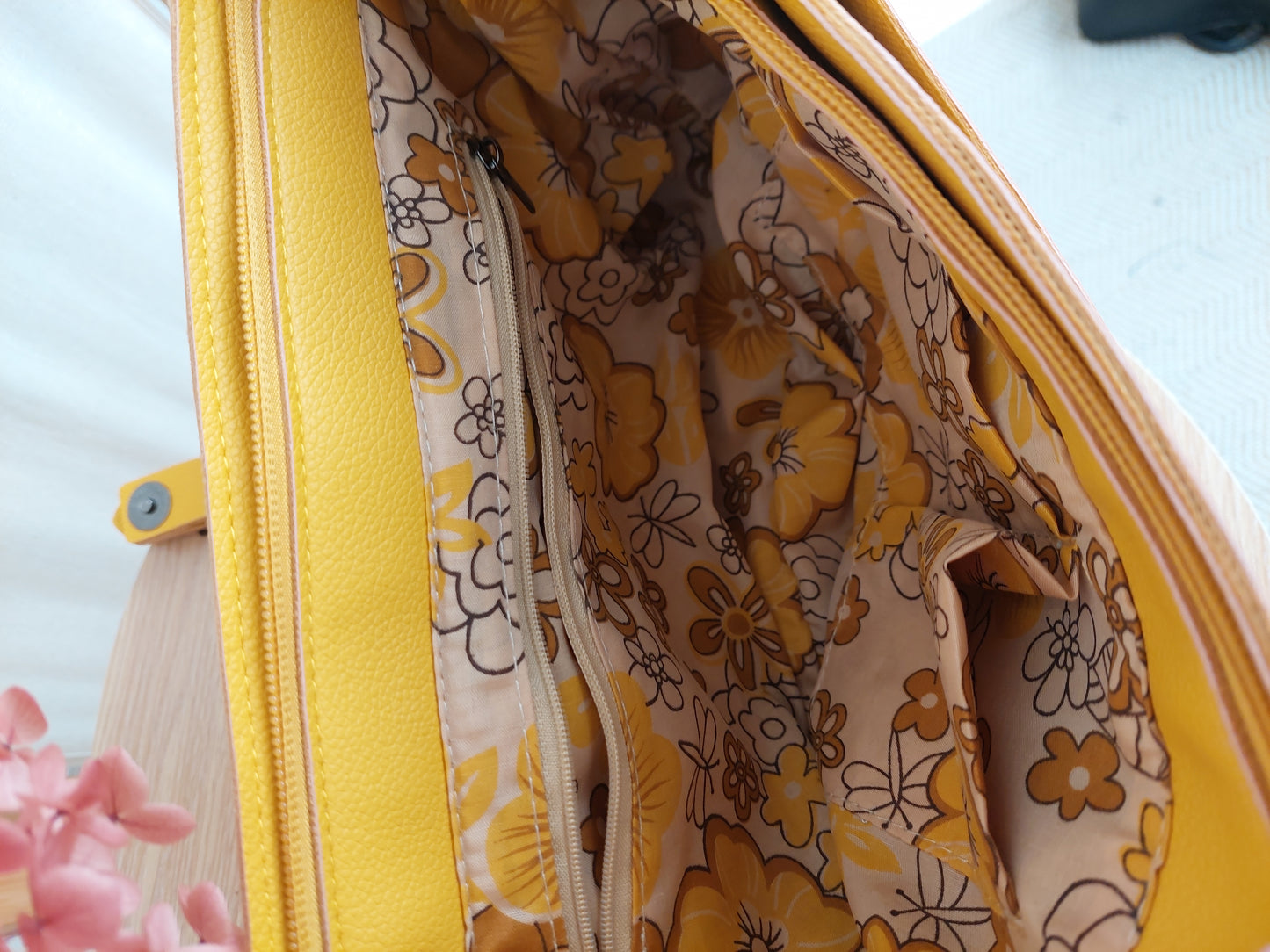 Vegan Leather Primary School Bag - Buttercup Yellow