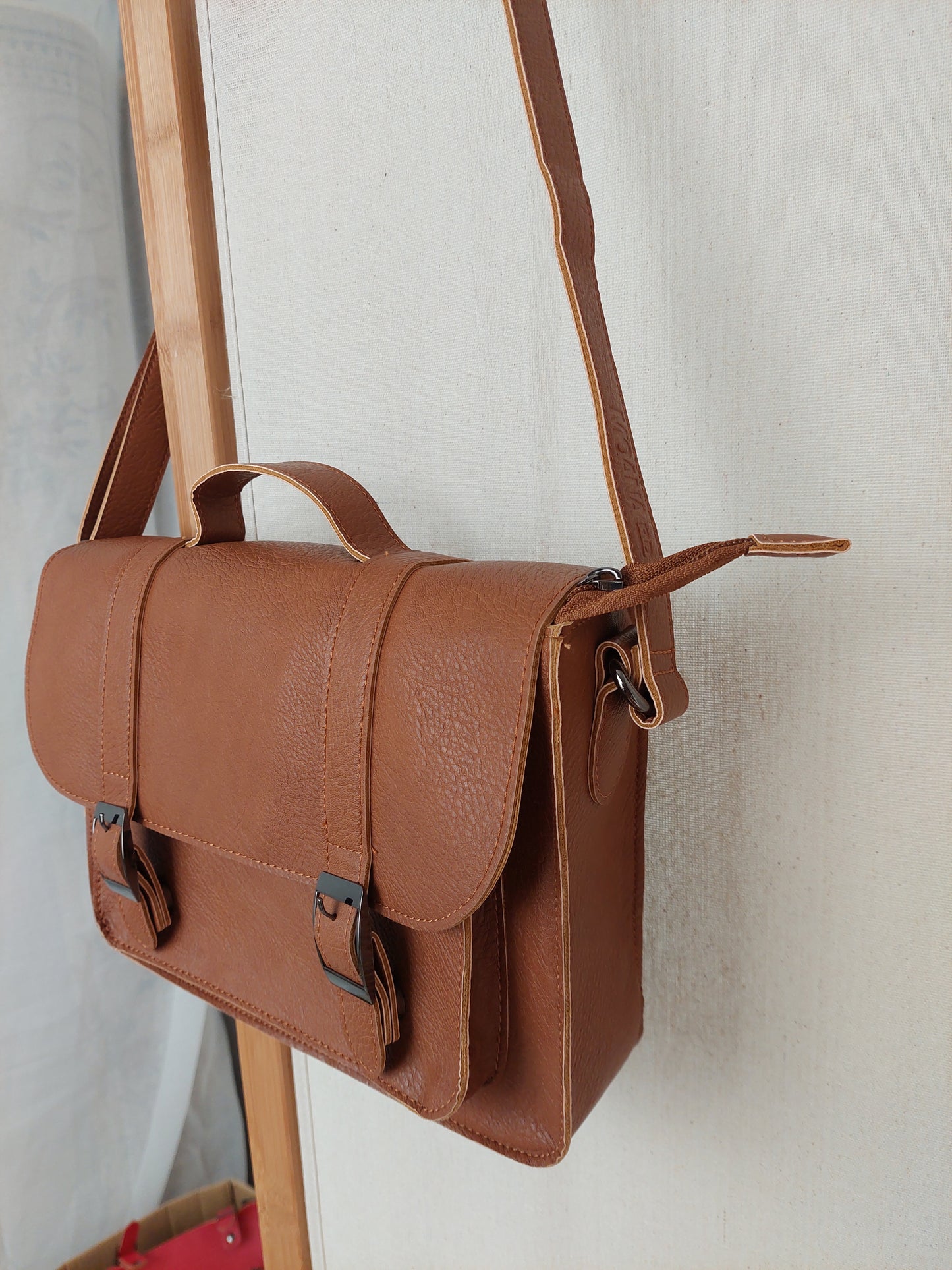 Vegan Leather Primary School Bag - Nomad Tan