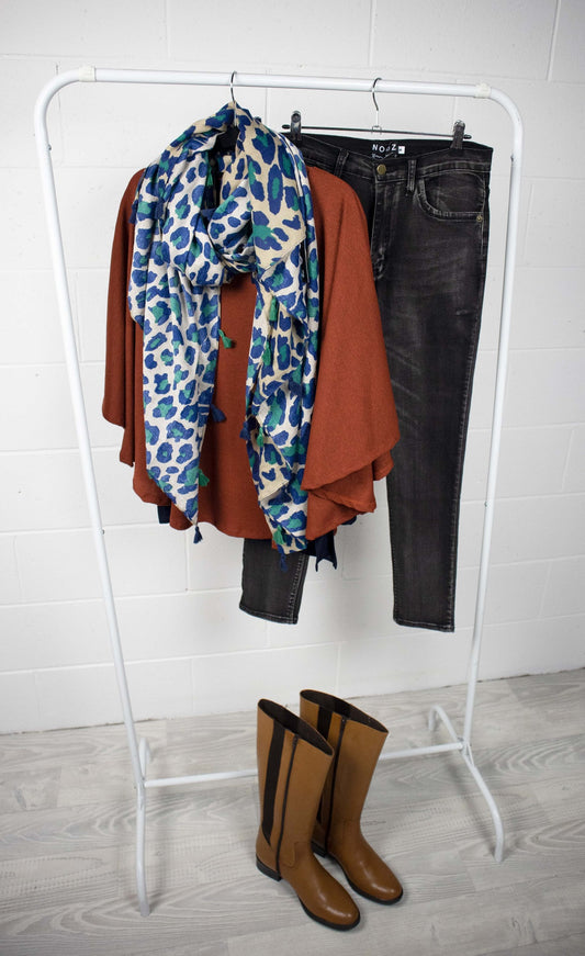 Blue/Green Animal Print Scarf