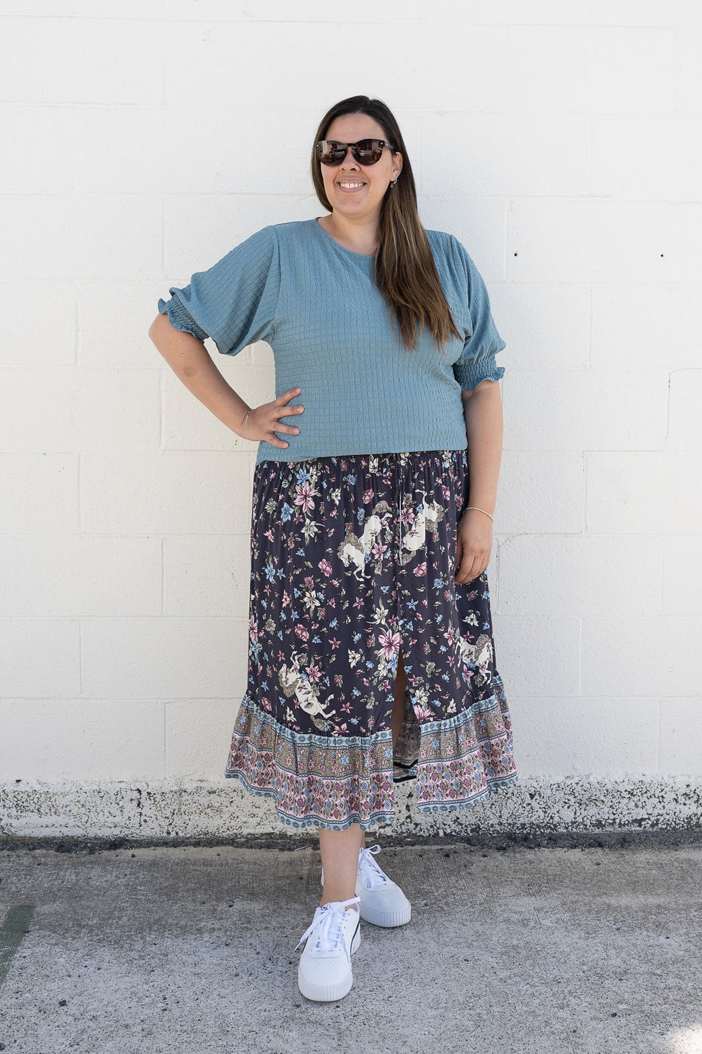 Pebble Fairytale Floral - Magnolia Maxi Skirt