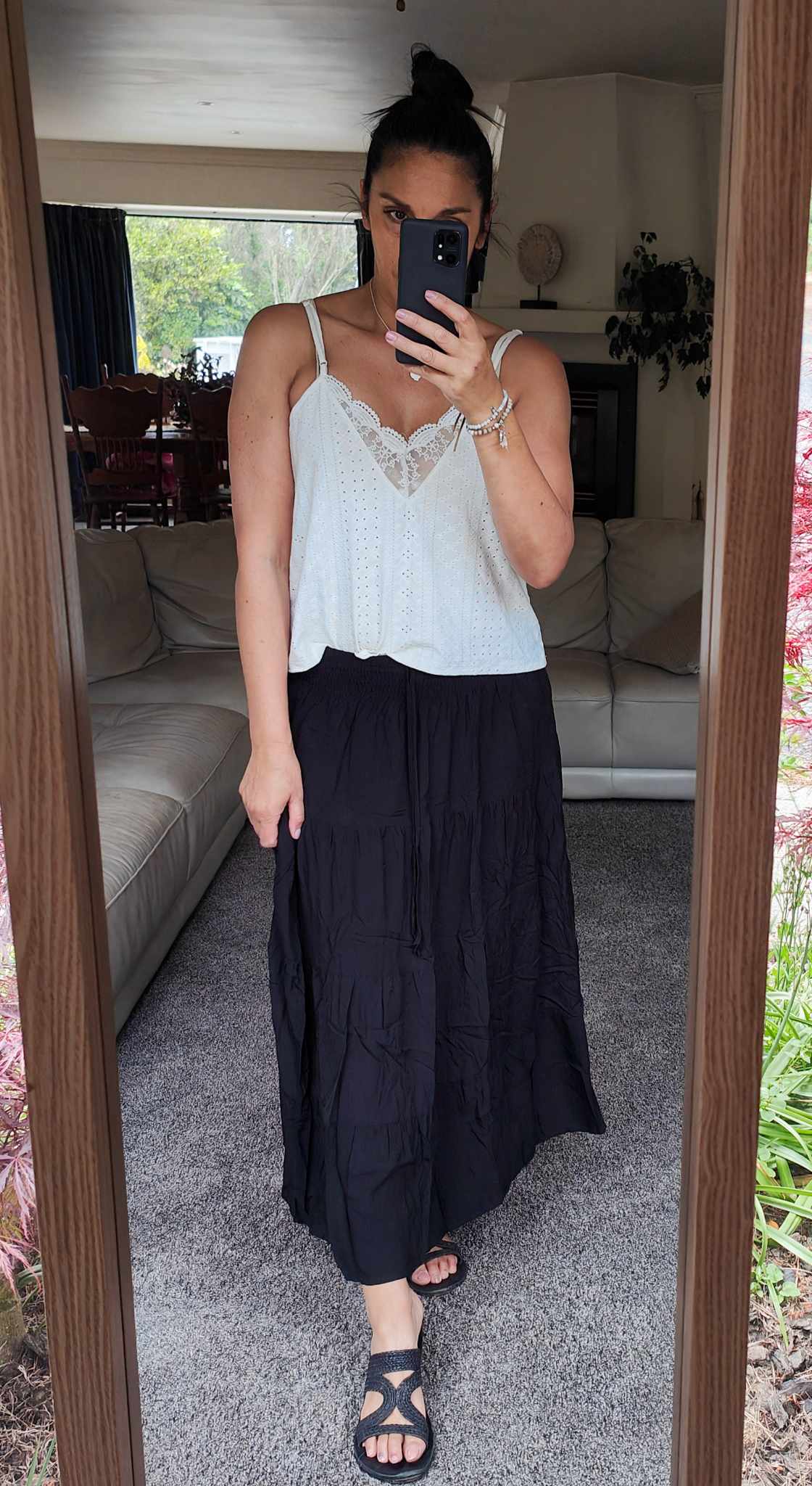 Tiered Gypsy Maxi Skirt - Black