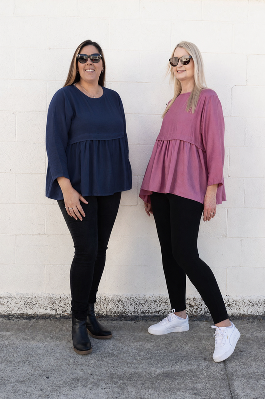 Blush - Long Sleeve Frill Detail Top