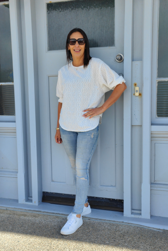 Textured Lillibet Top - White