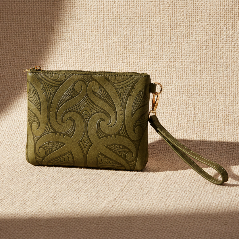 Miriama Grace-Smith Vegan Leather Viaduct Clutch - Olive