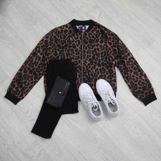 Animal Print Zip Up