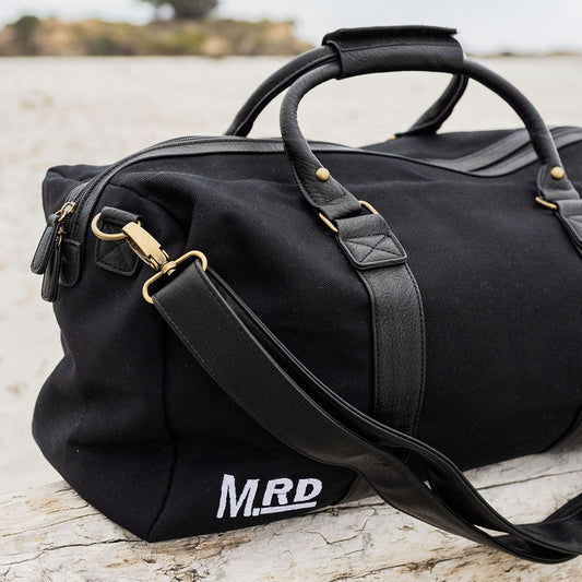 Piha Canvas Overnight Bag - Black