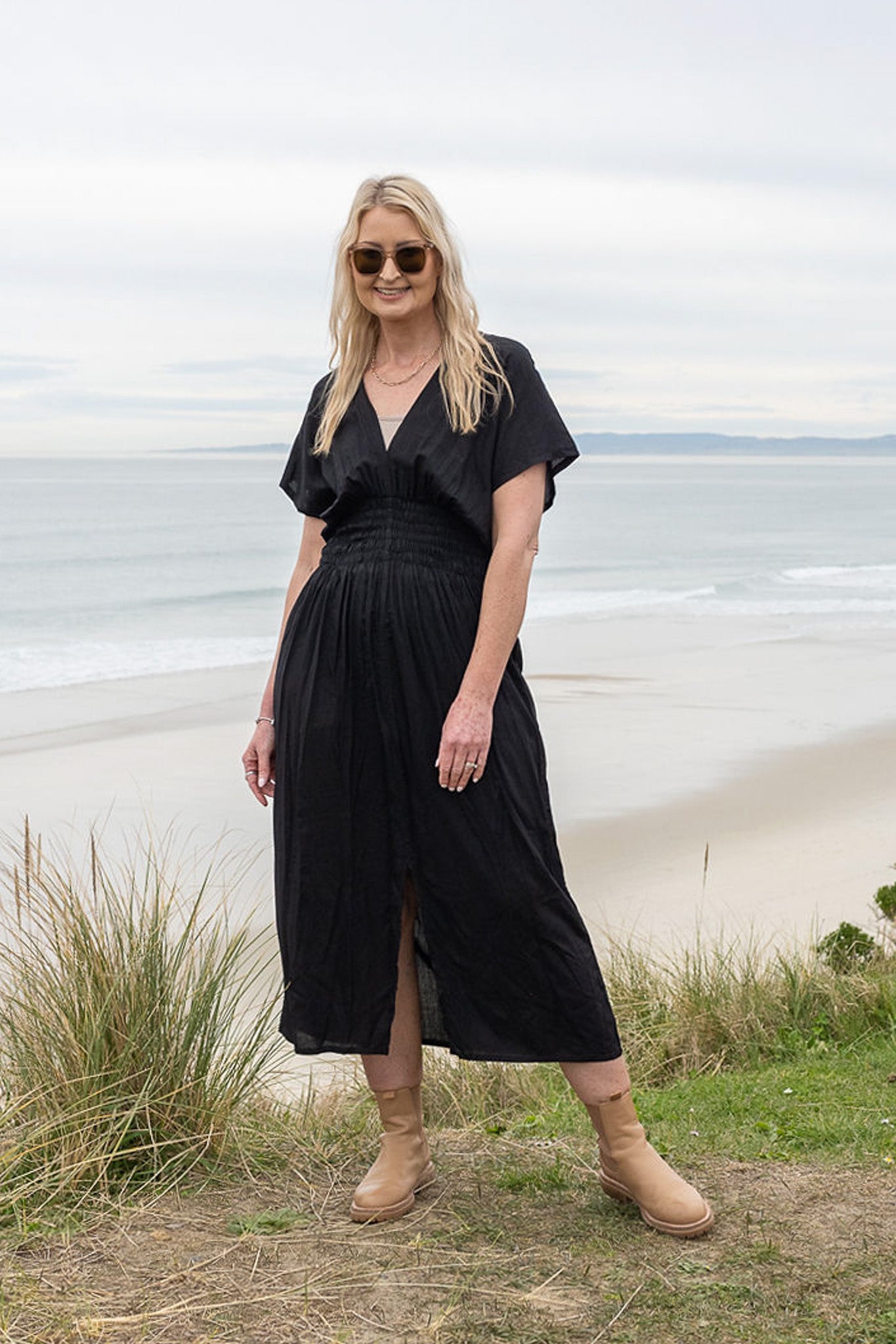 Plain Black - Boho Malia Maxi Dress N O O Z Plain Black - Boho Malia Maxi Dress N O O Z