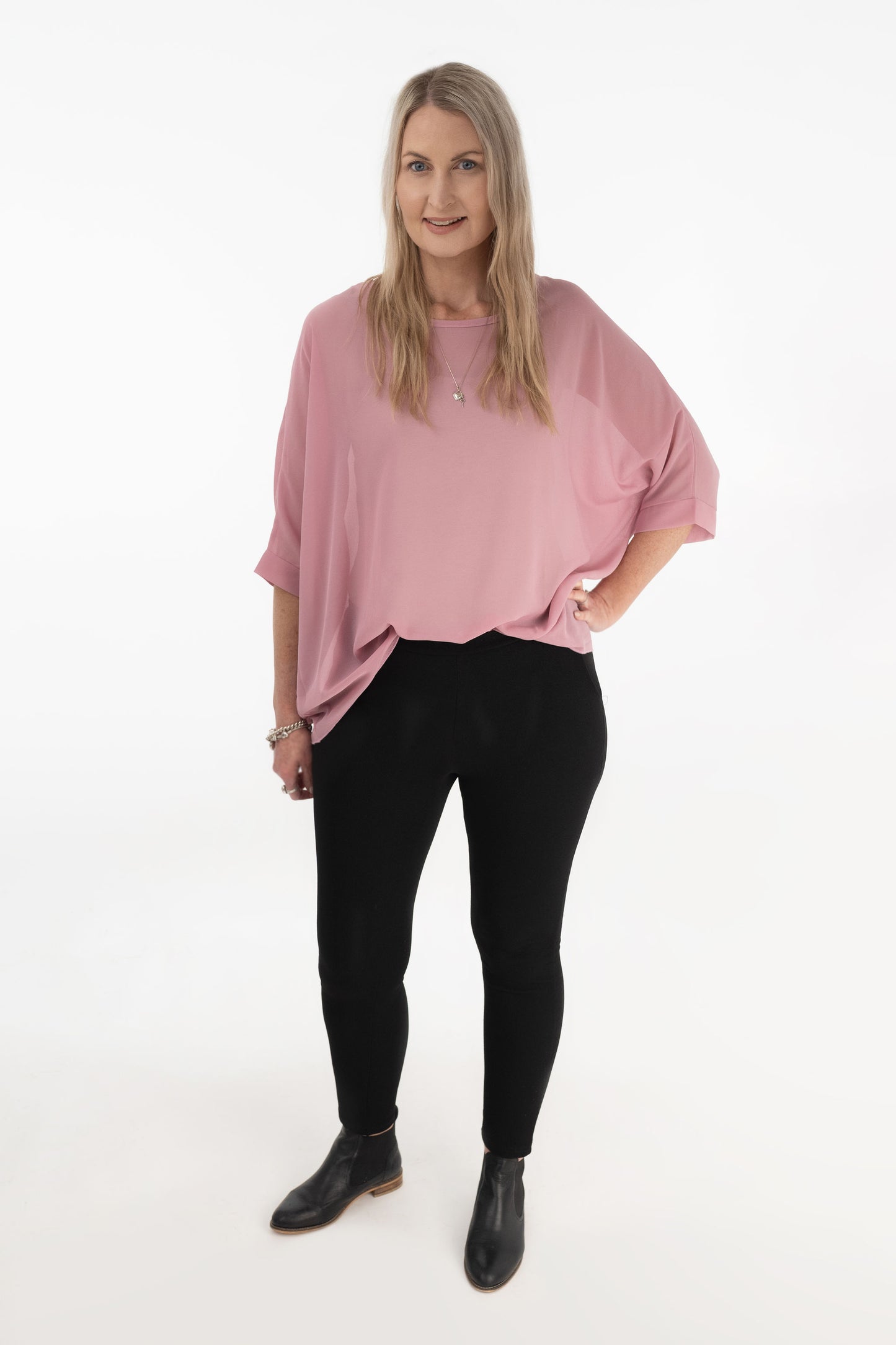PRE-ORDER** Dusky Pink Draped Top - Essential Collection