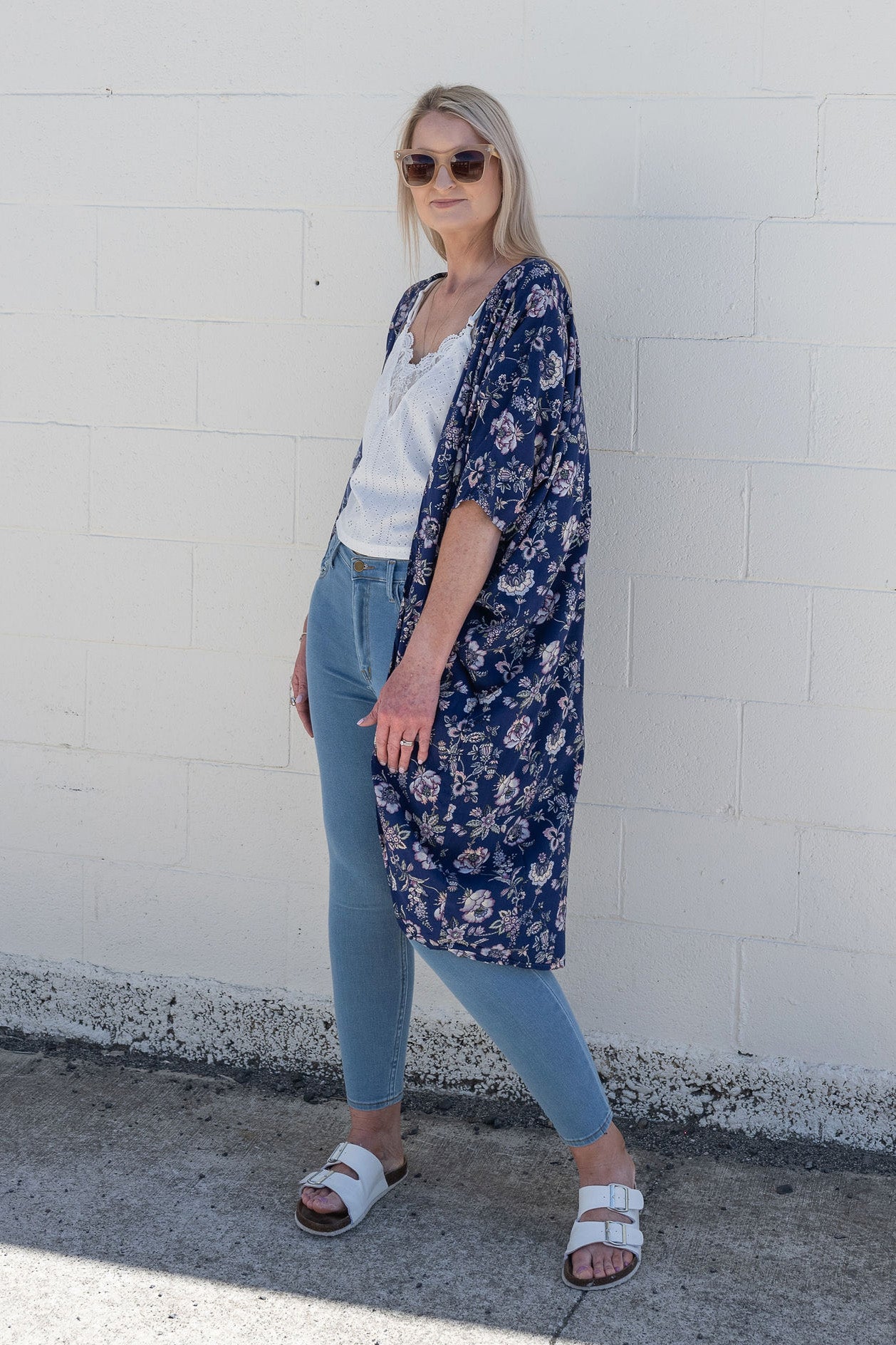 Cobalt Periwinkle - Long Patterned Kimono