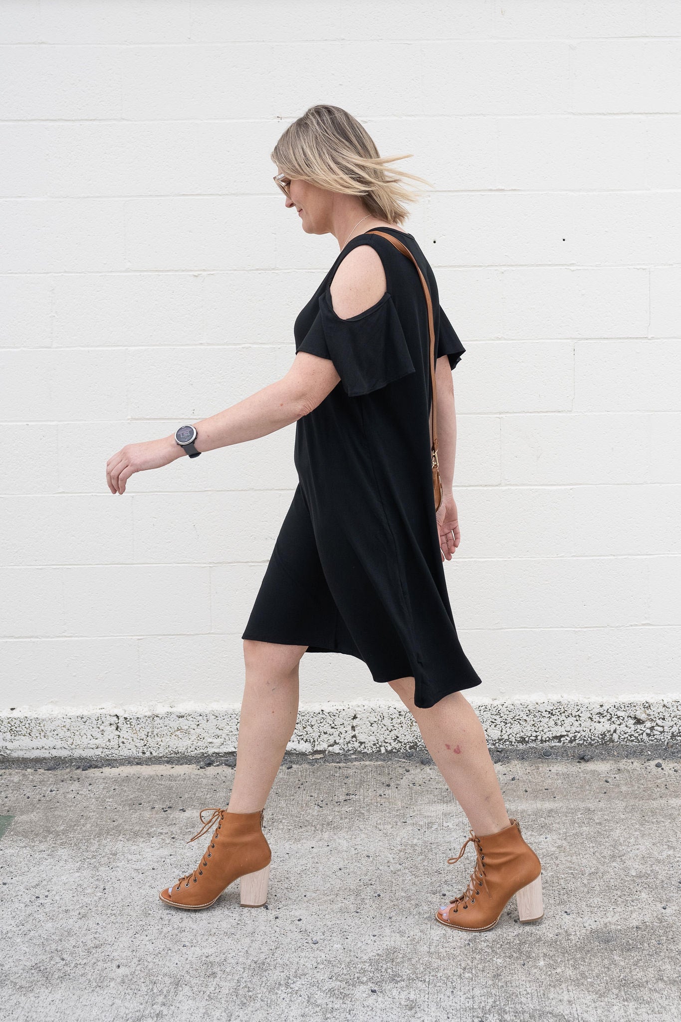 Cold Shoulder Kinsley Dress - Black