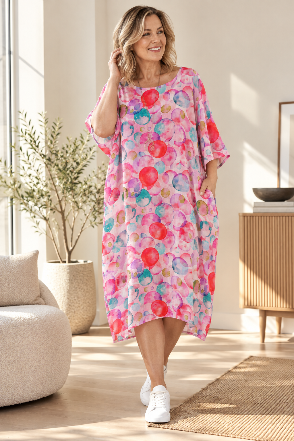 Candyfloss Bubbles - Curvier Smock Dress