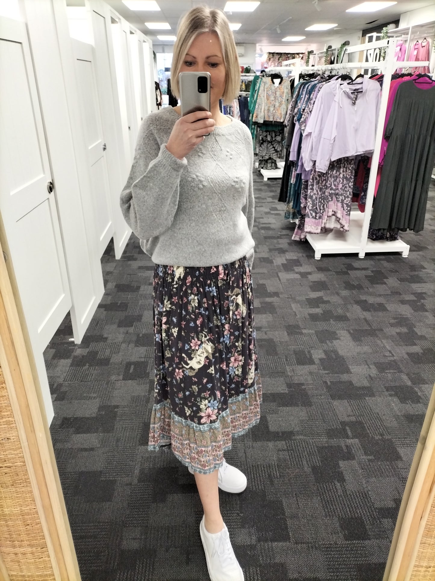 Pebble Fairytale Floral - Magnolia Maxi Skirt