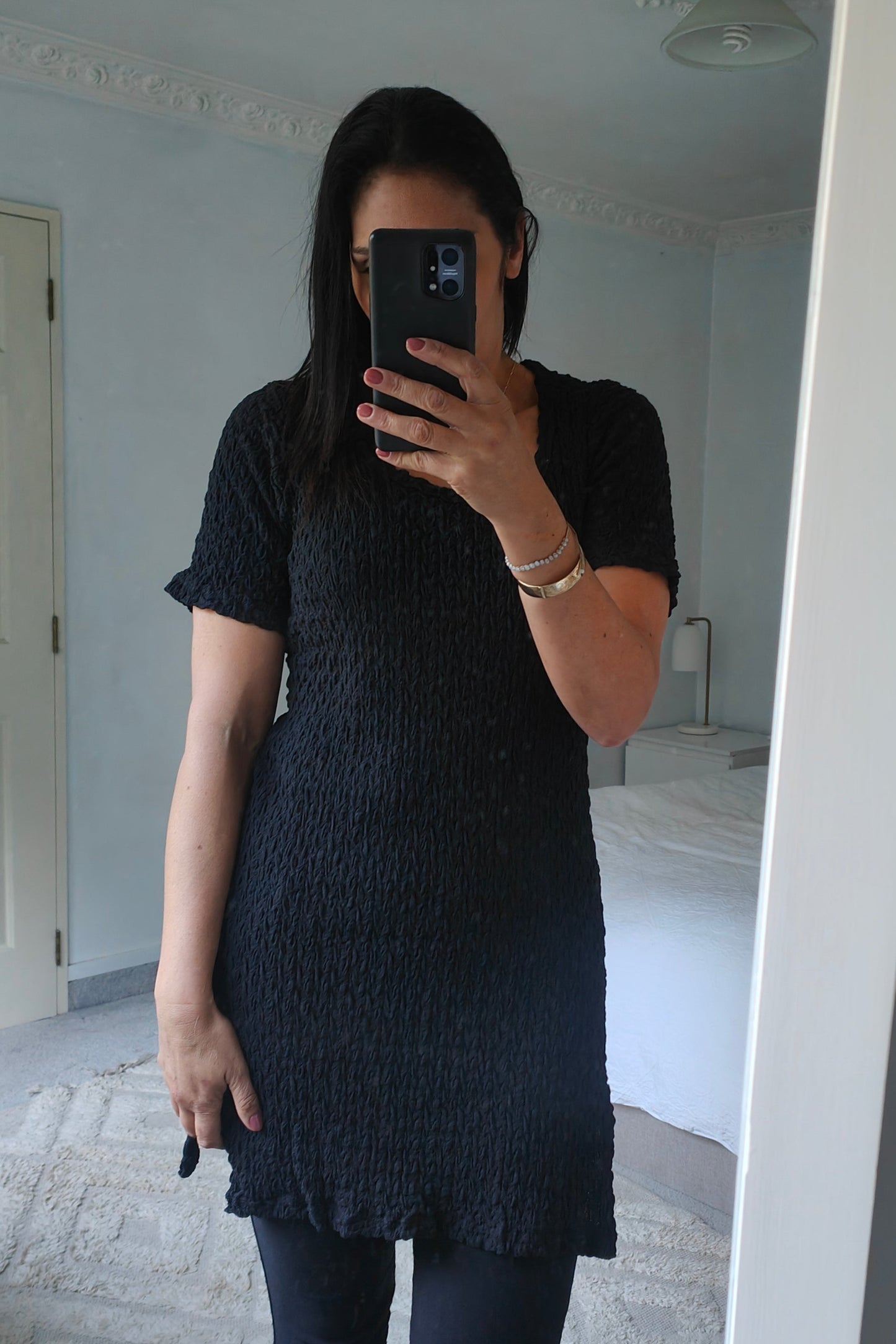 Little Black Textured Dress