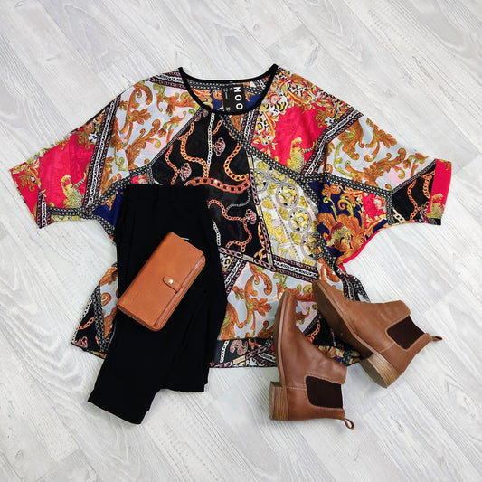 Bold Regal Draped Top - Solid Collection