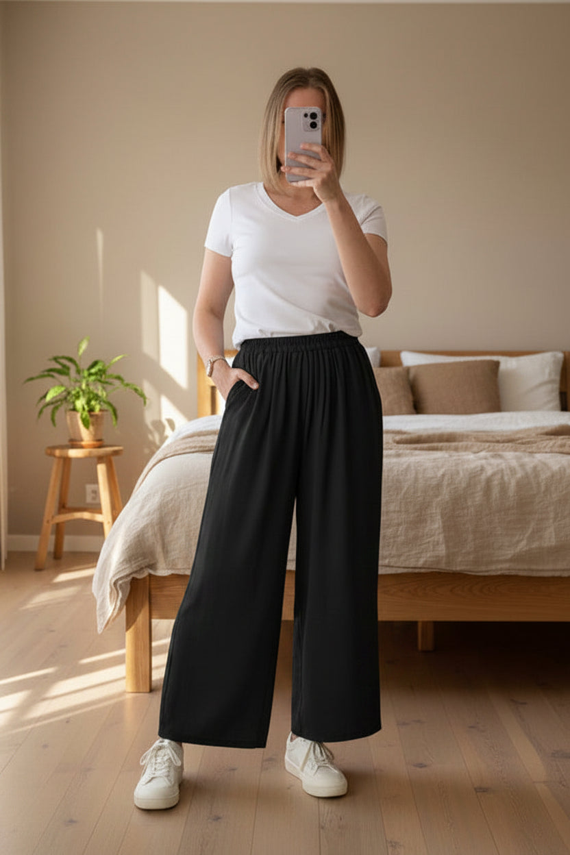Black - Straight Leg Pants