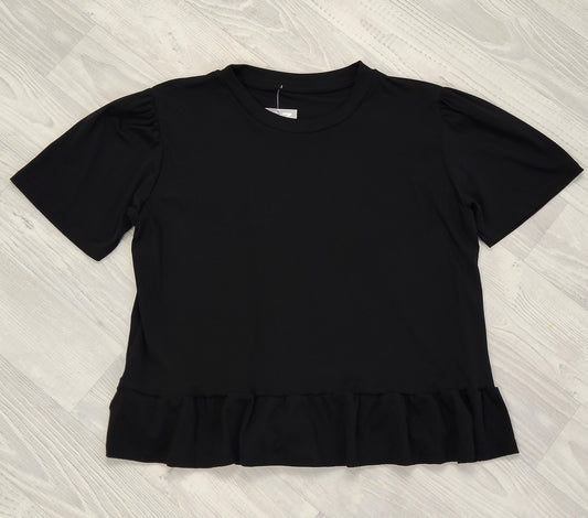Lyla Ruffle Tee - Black