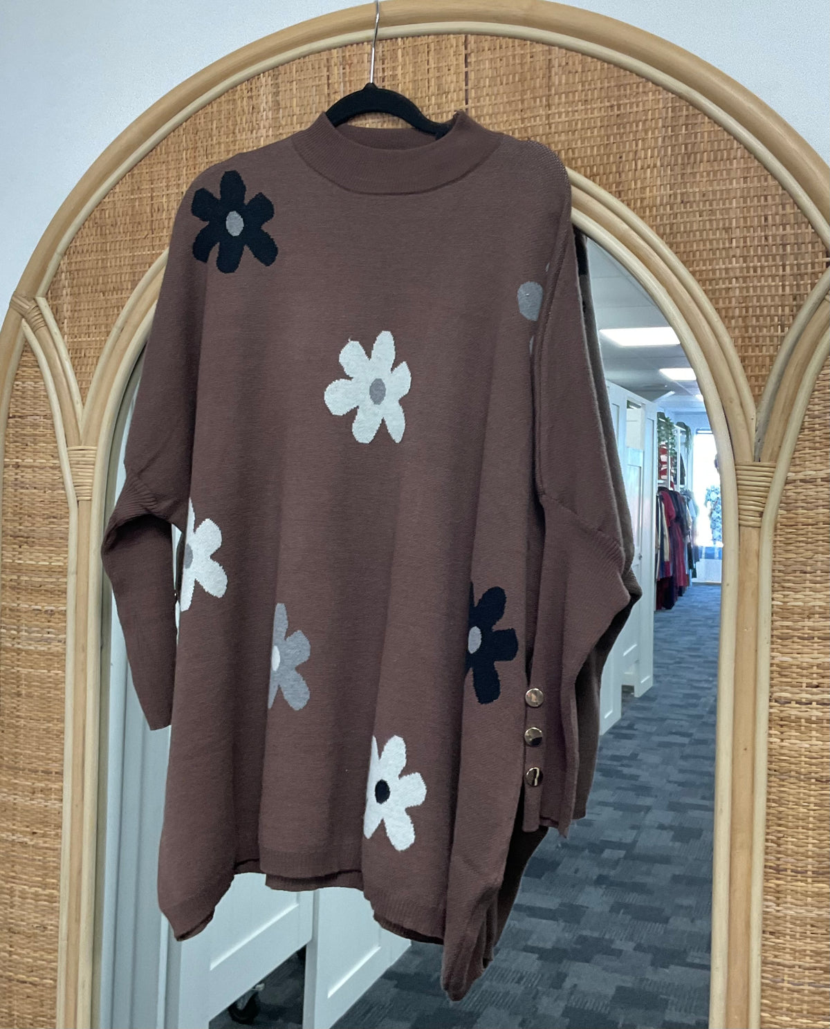 Chocolate - Oversized Daisy Sweater