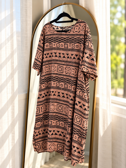 Geometric Print - Smock Dress