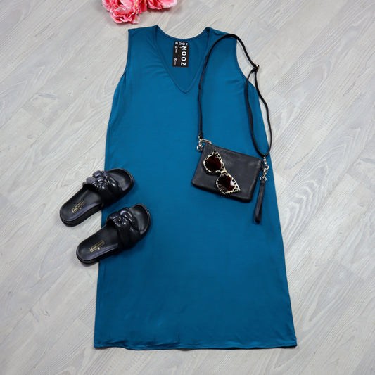 Kaitlyn Tank Dress - Teal