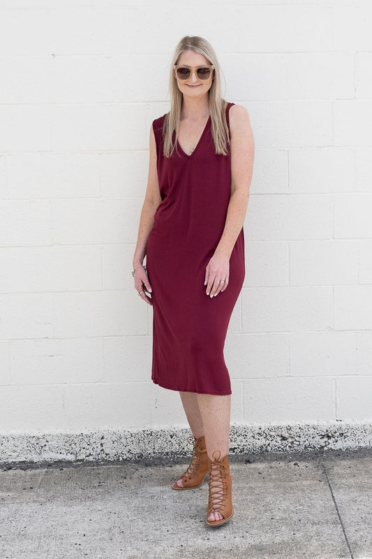 Kaitlyn Tank Dress - Wine