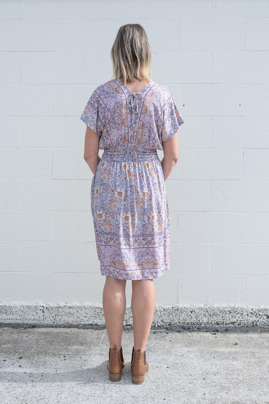 Lavender Floral - Shorter Boho Malia Dress