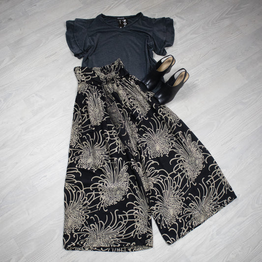 Loose Tie Palazzo Pants - Dahlia