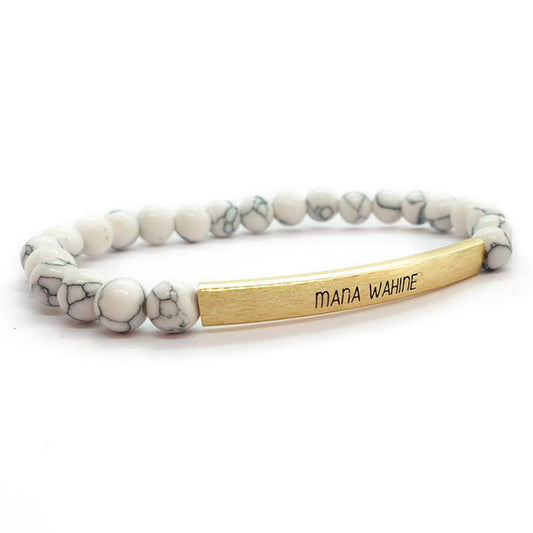 Mana Wahine Bracelet- White Howlite