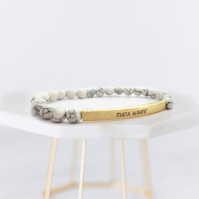Mana Wahine Bracelet- White Howlite