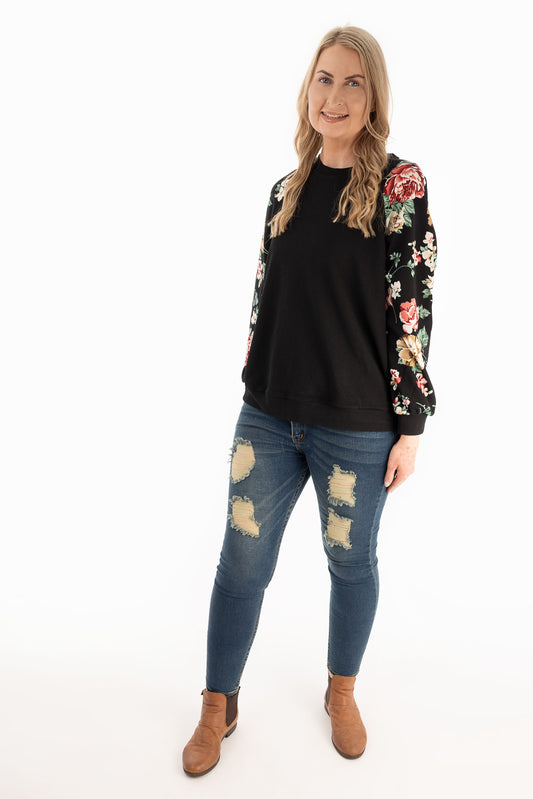 Floral Sleeve Henrietta Top