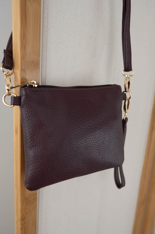 Vegan Leather Viaduct Clutch - Wine