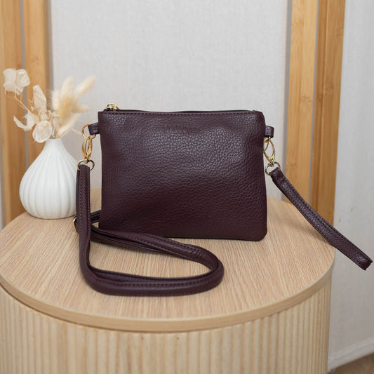 Vegan Leather Viaduct Clutch - Wine