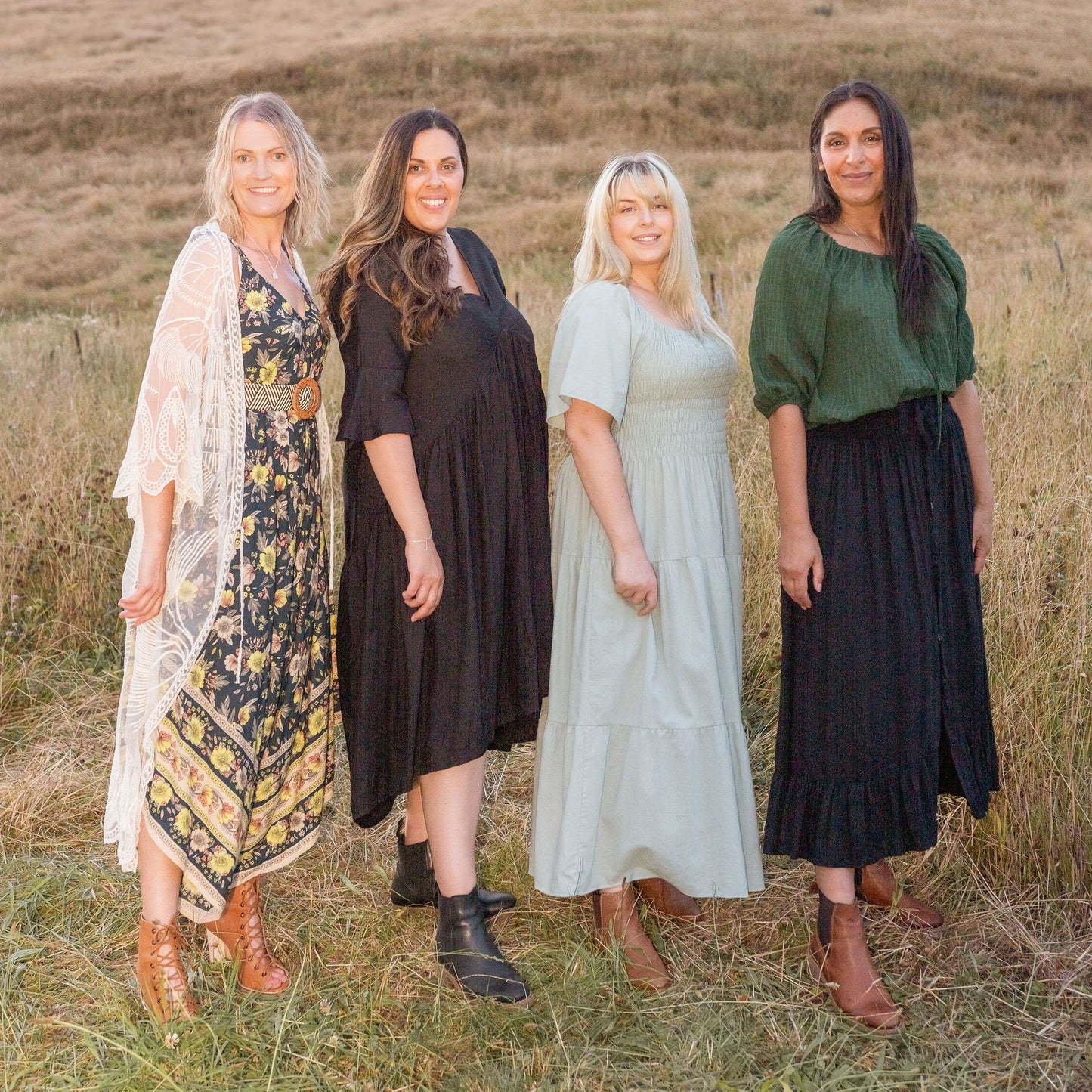 Plain Black - Button Front Magnolia Maxi Skirt