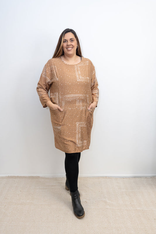 Geo Tunic/Dress - Latte