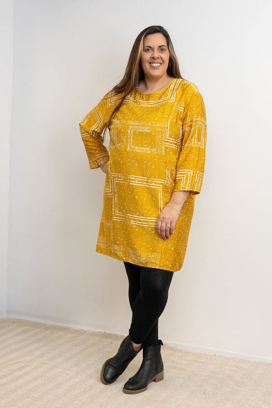 Geo Tunic/Dress - Mustard