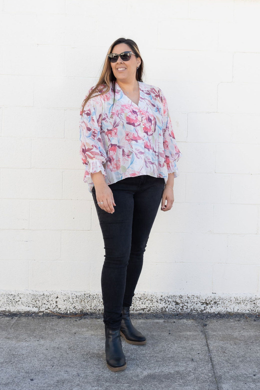 Chiffon Alex Top - Whimsical Garden