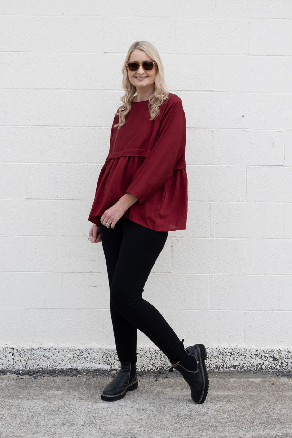Burberry - Long Sleeve Frill Detail Top