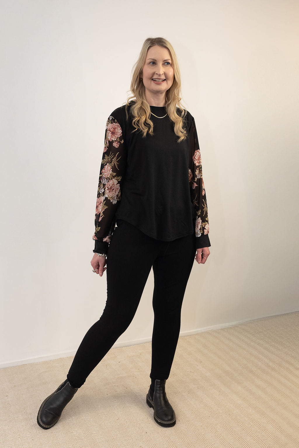 PRE-ORDER** Floral Sleeve Claudette Top