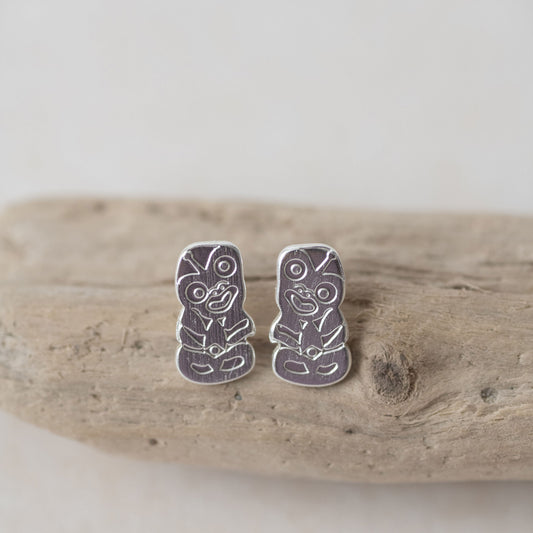 Silver - Tiki Earrings