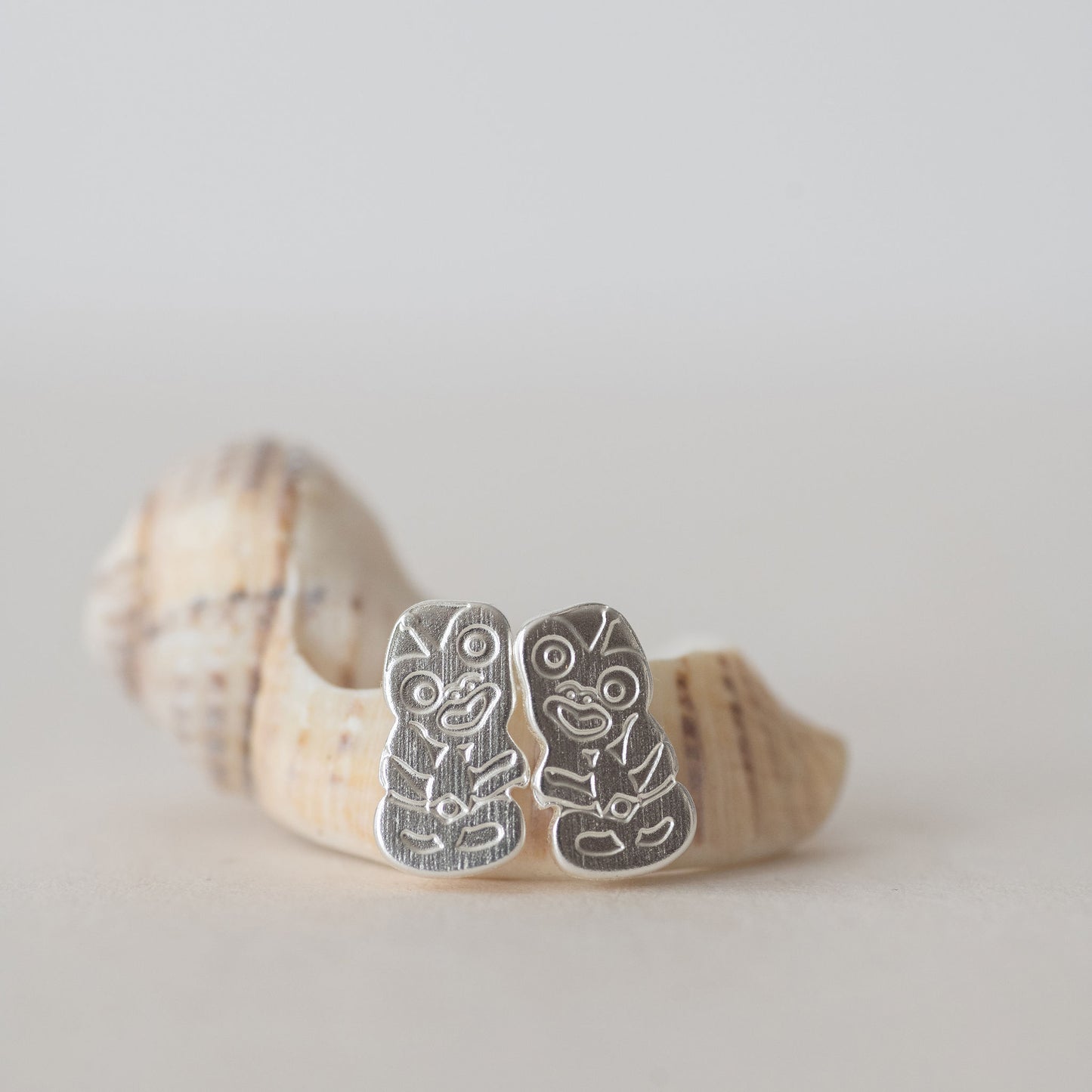 Silver - Tiki Earrings