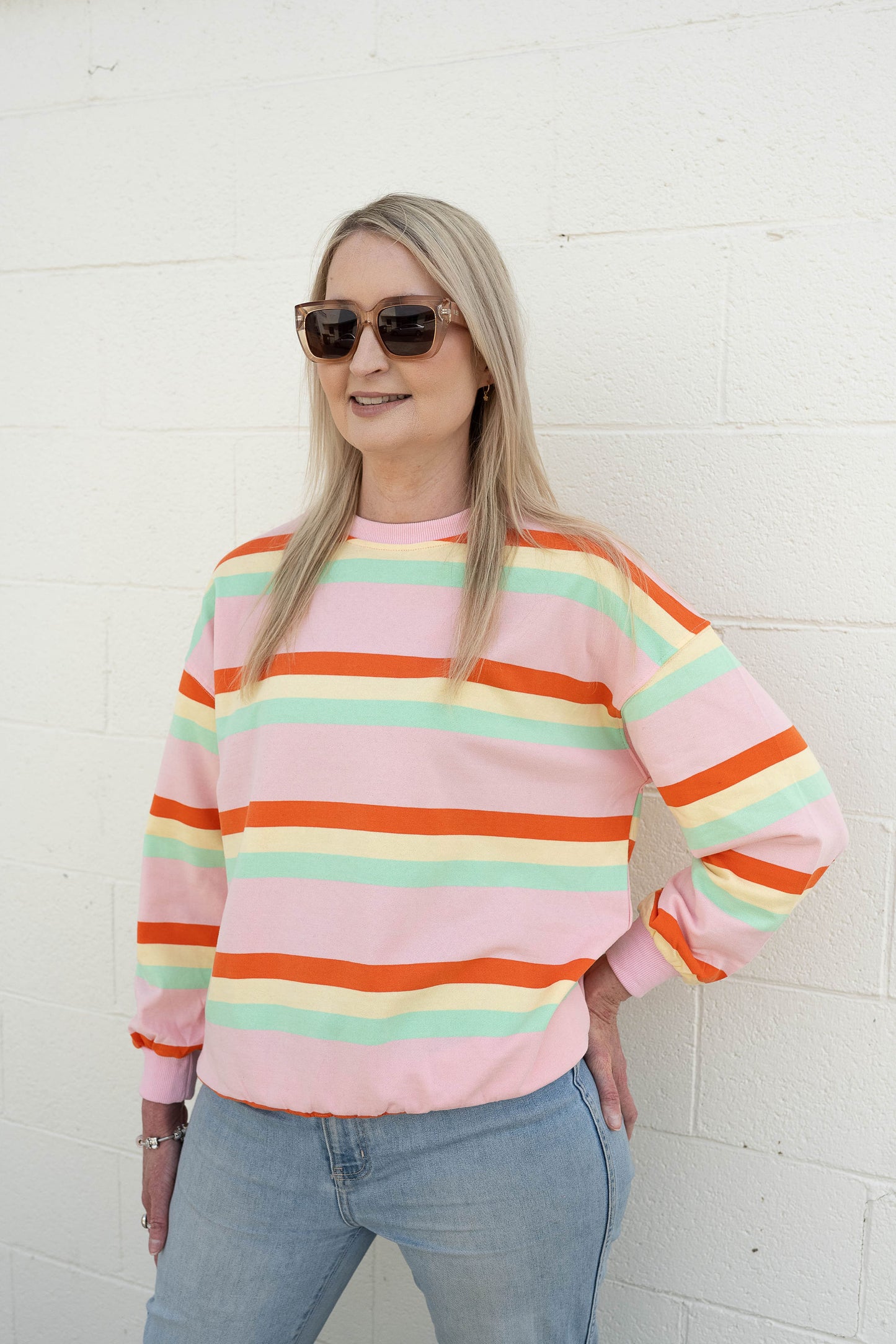 Bold Bright Striped Crew - Candy