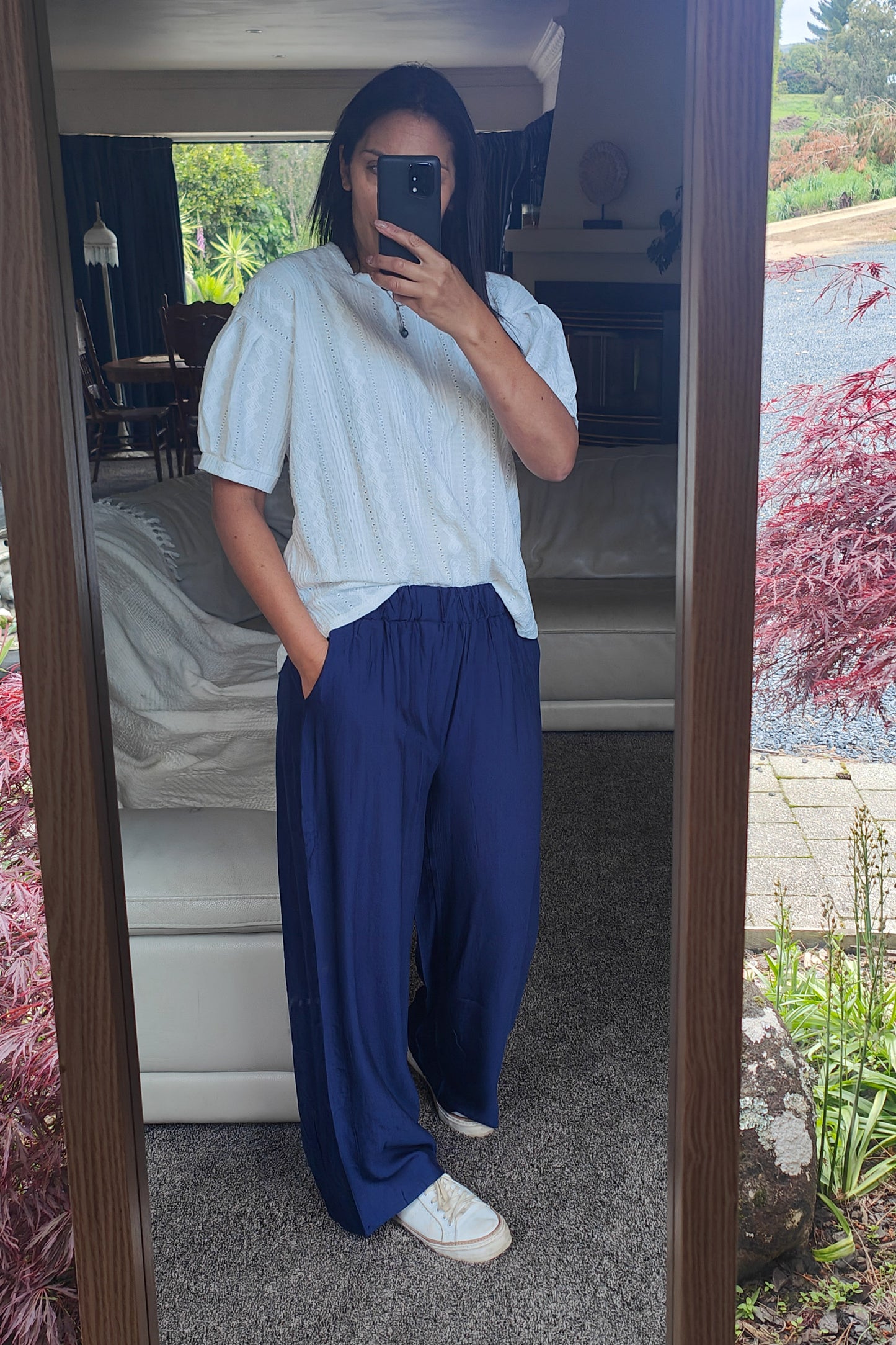 Navy - Straight Leg Pants