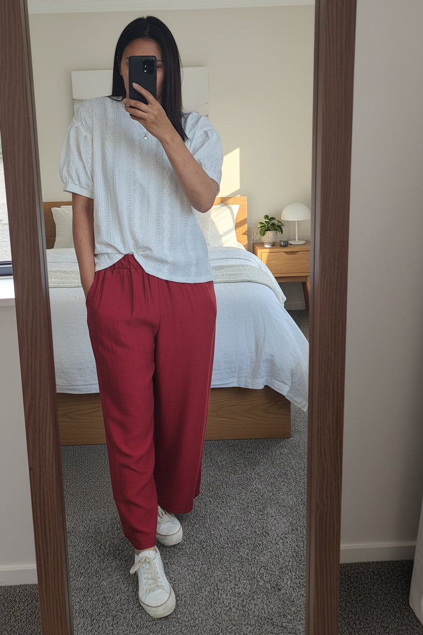 Wine - Straight Leg Pants