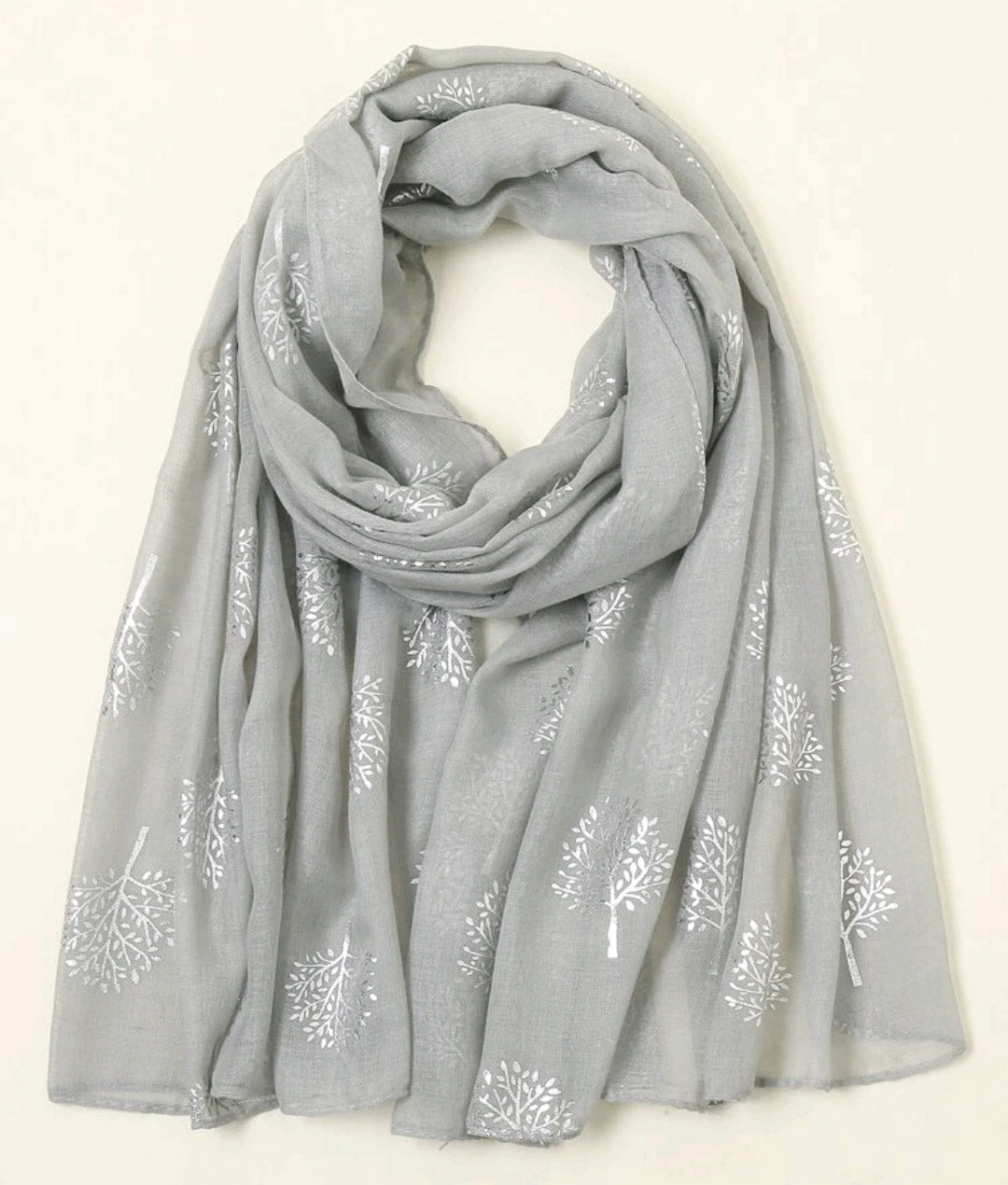 Silver Tree of Life Scarf - Sea Mist