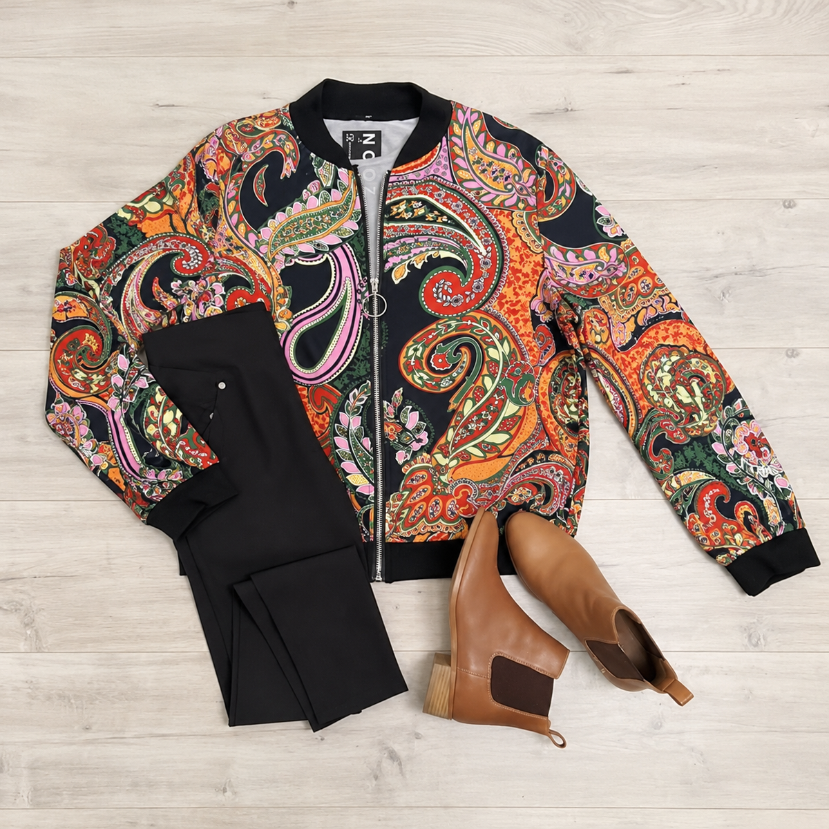 Dark Paisley Zip Up