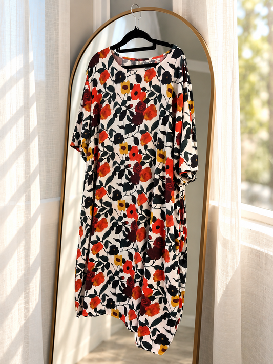Rosarium Floral - Curvier Smock Dress