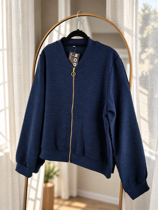 Rustic Chic Zip Up - Navy