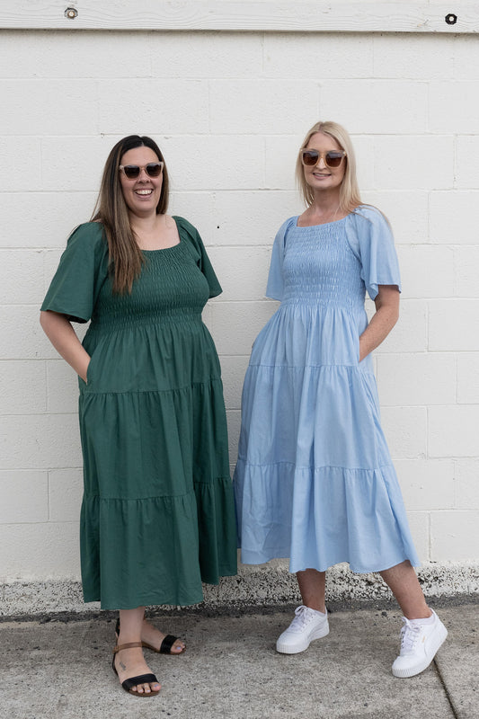Shirred Bust Soph Maxi - Emerald Green